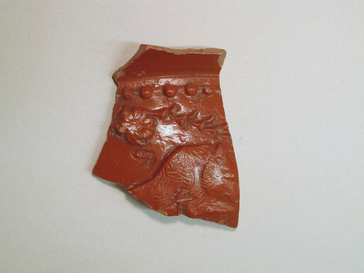 Vase fragment, Terracotta, Roman 