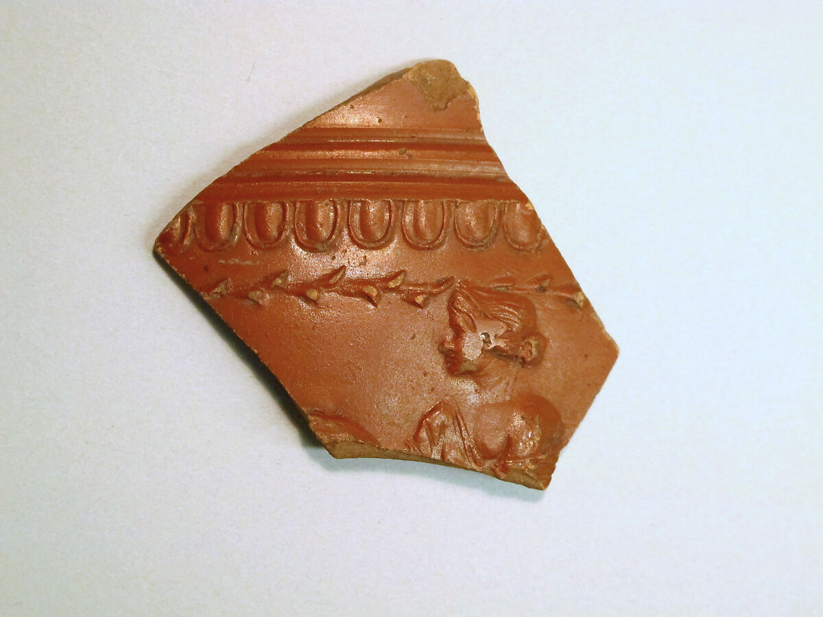 Vase fragment, Terracotta, Roman 