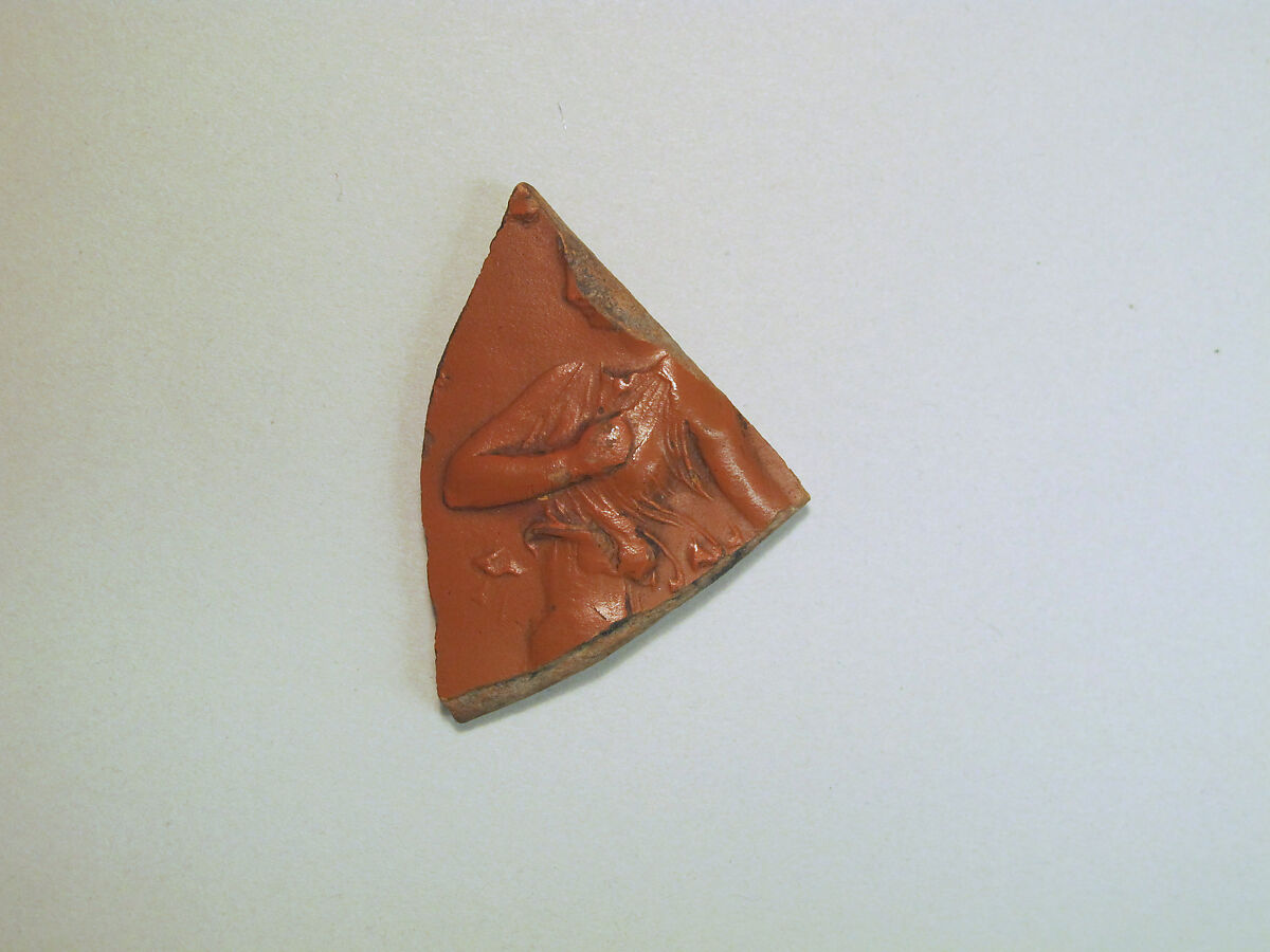 Vase fragment, Terracotta, Roman 