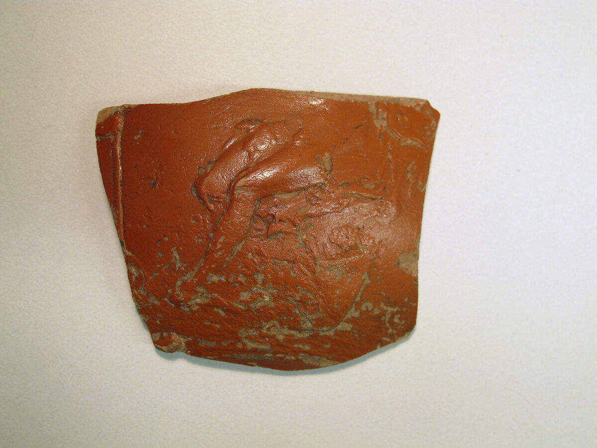 Vase fragment, Terracotta, Roman 