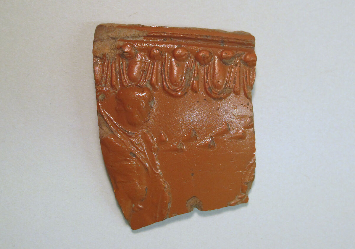 Vase fragment, Terracotta, Roman 