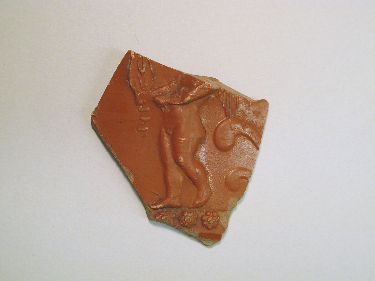 Vase fragment, Terracotta, Roman 