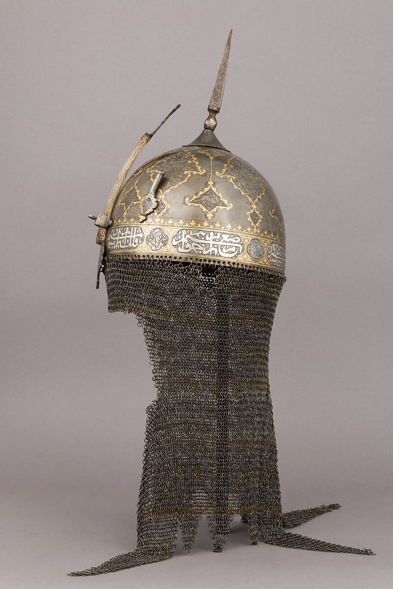 Helmet (Khula Khud), Steel, gold, brass, Persian, Qajar