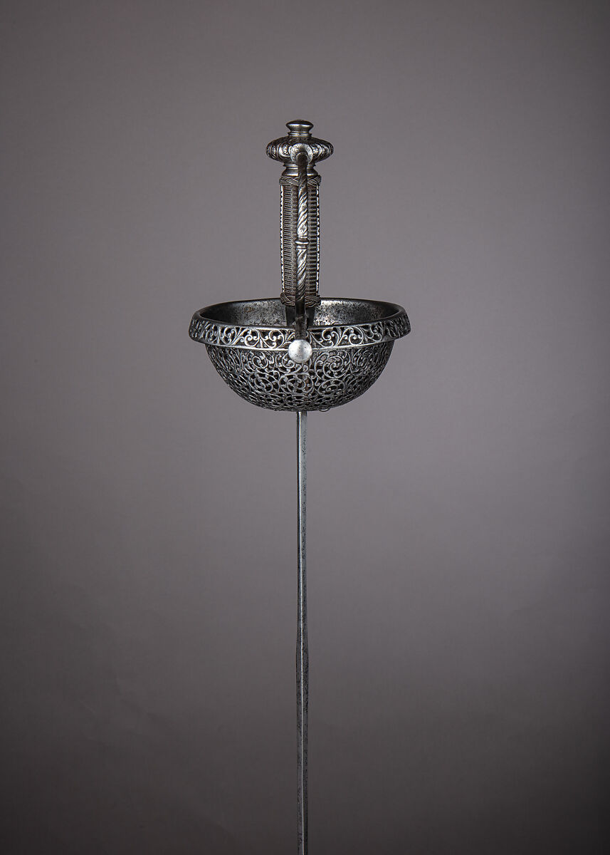 Cup-Hilted Rapier, Steel, wood, Spanish or Italian, Brescia