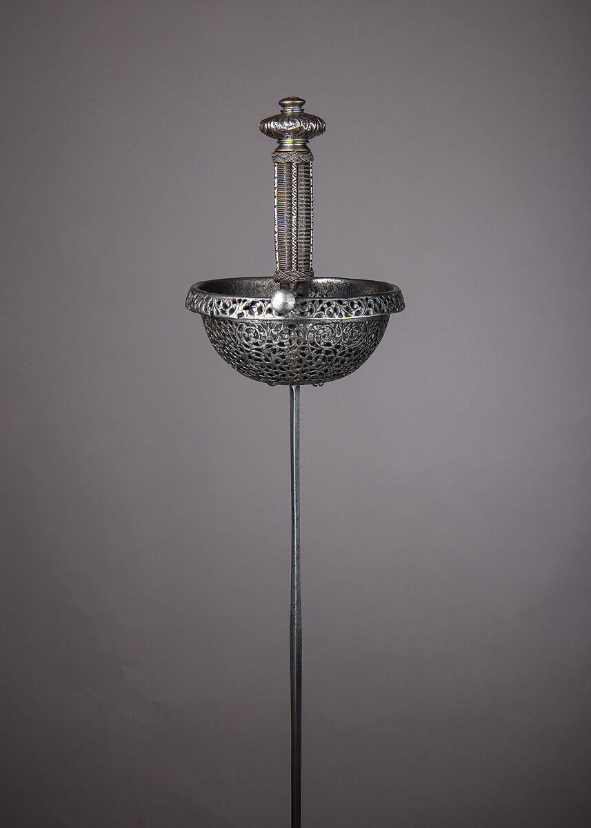 Cup-Hilted Rapier, Steel, wood, Spanish or Italian, Brescia