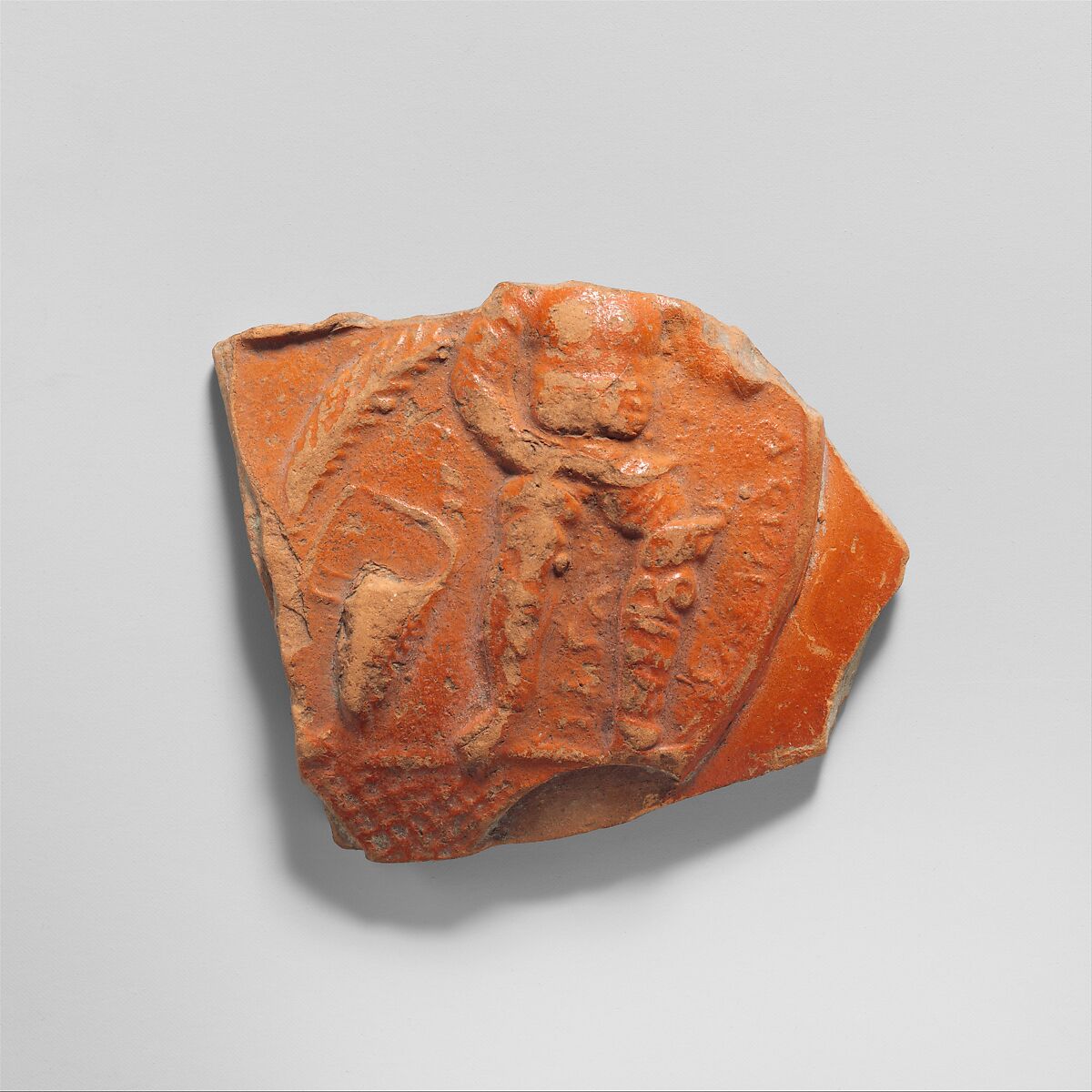 Terracotta jug fragment, Terracotta, Roman, Gaul 