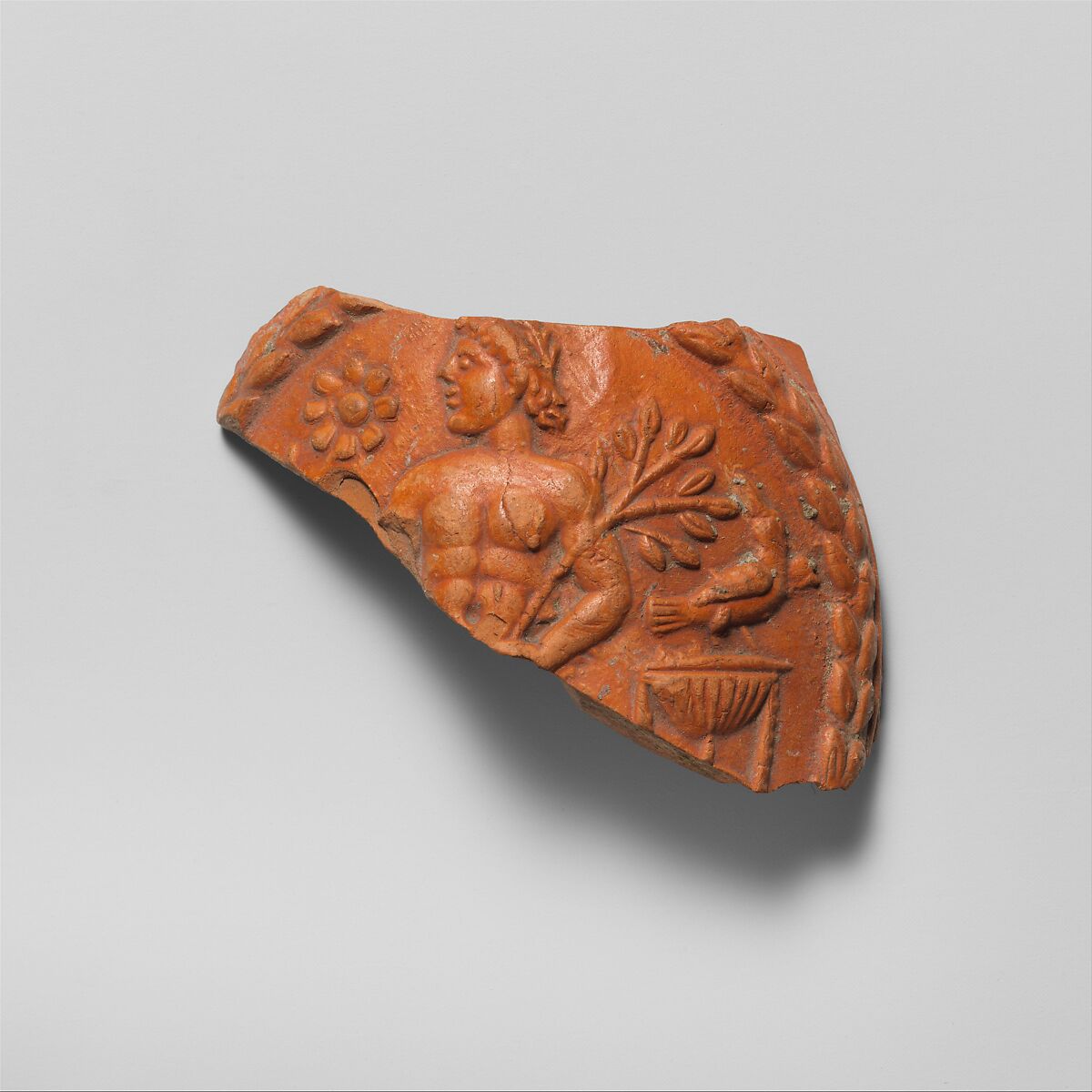Terracotta jug fragment, Terracotta, Roman 