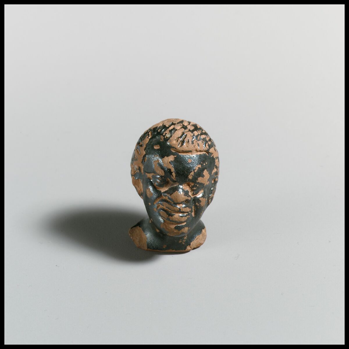Head of a Black African man, Terracotta, Greek, South Italian, Campanian