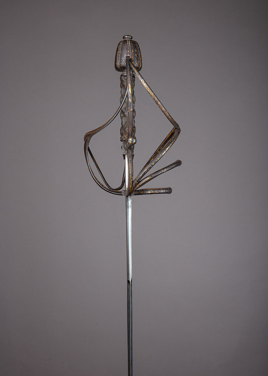 Rapier, Steel, gold, silver, Italian