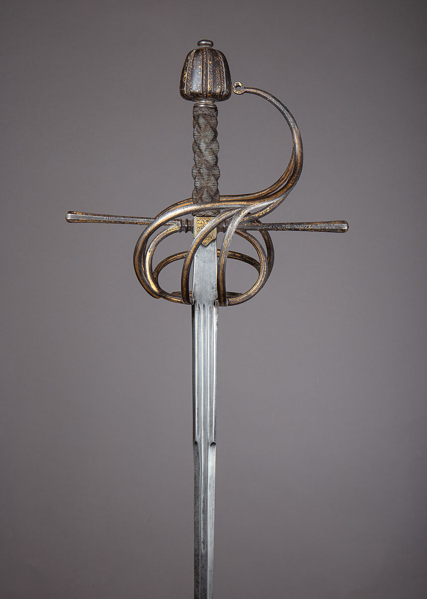Rapier, Steel, gold, silver, Italian