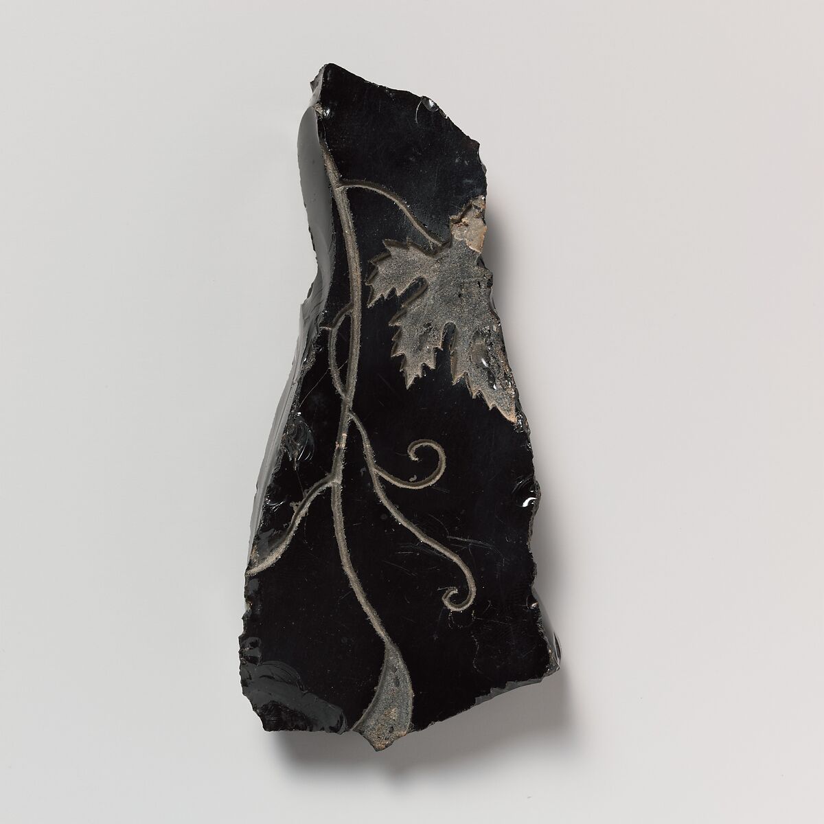 Obsidian revetment slab fragment, Obsidian, Roman 