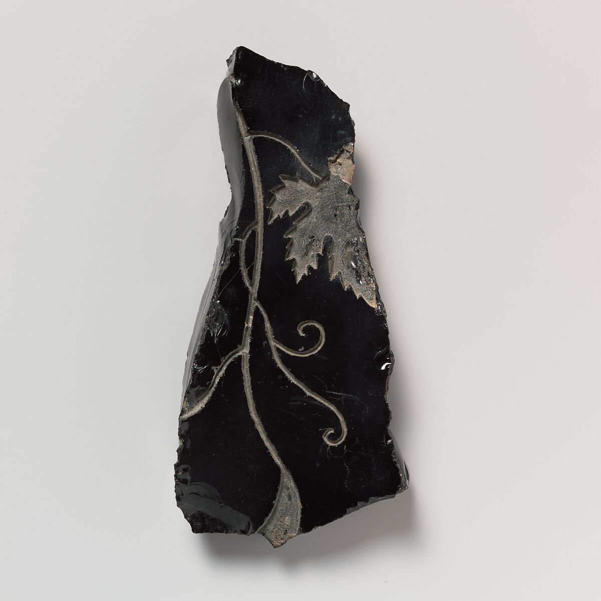 Obsidian revetment slab fragment, Obsidian, Roman