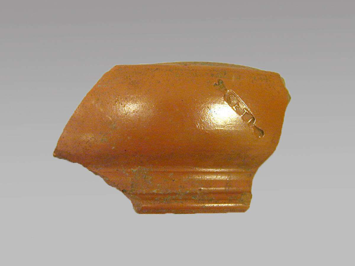 Vase fragment, Terracotta, Roman, Gaul 