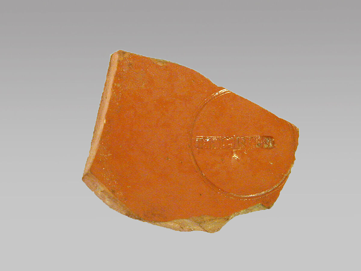 Vase fragment, Terracotta, Roman, Gaul 