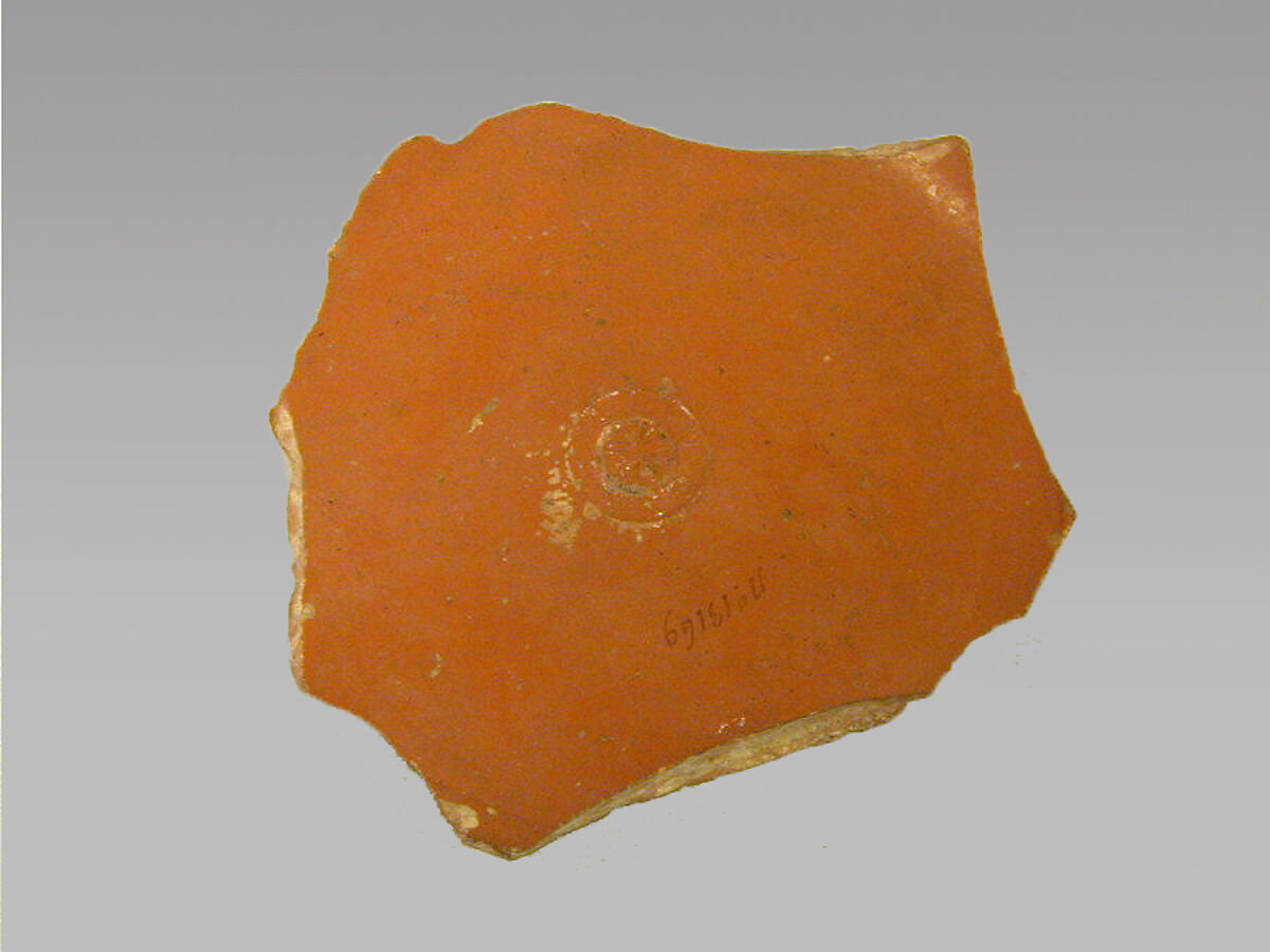 Vase fragment, Terracotta, Roman, Gaul 