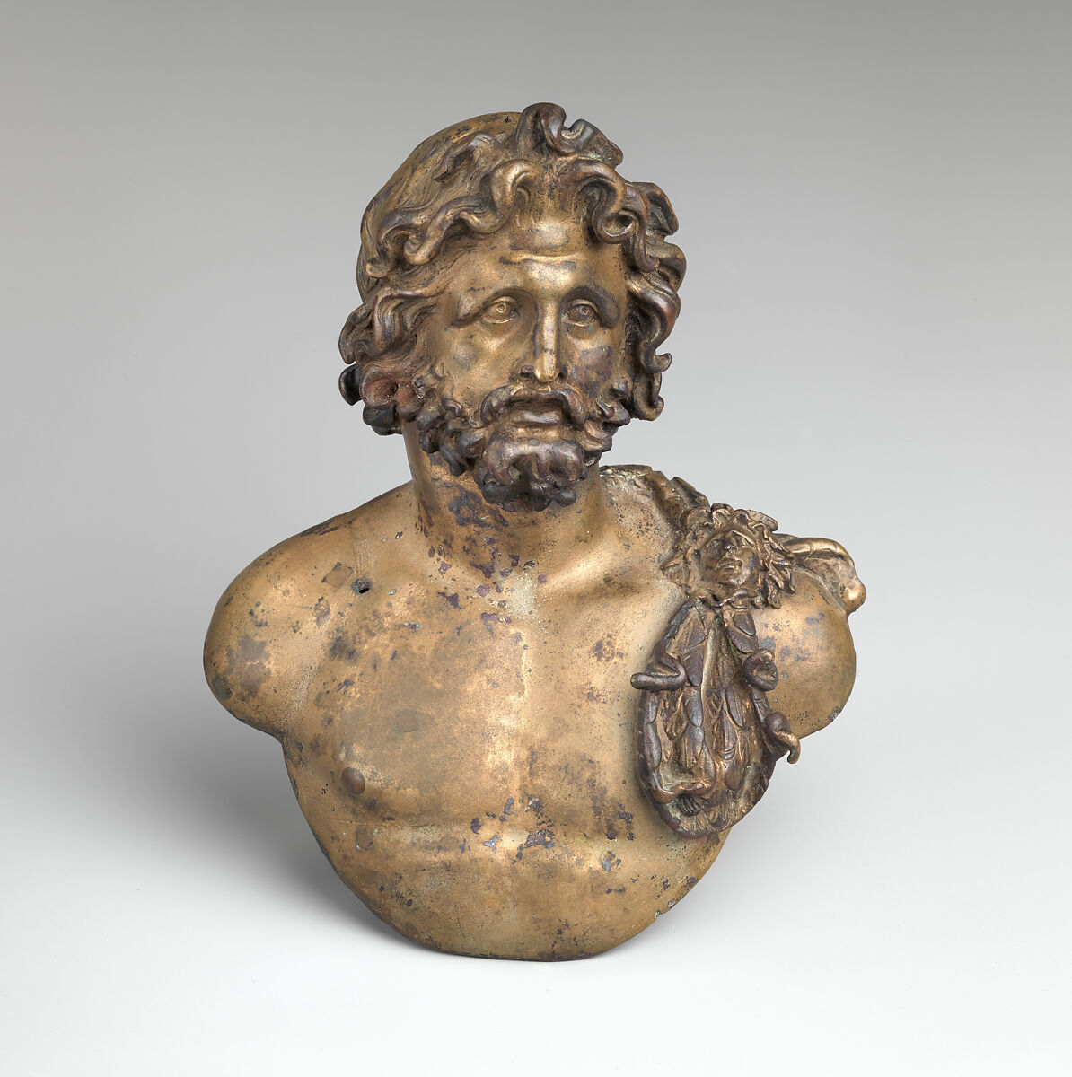 Bronze bust of Jupiter, Bronze, copper, Roman 