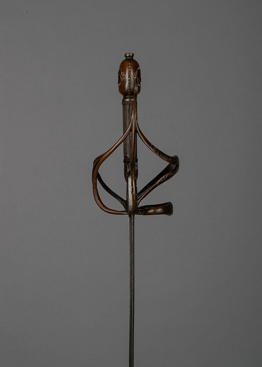 Rapier, Bronze, steel, shagreen, enamel, blade, Italian, Milan; hilt, Italian, possibly Venice