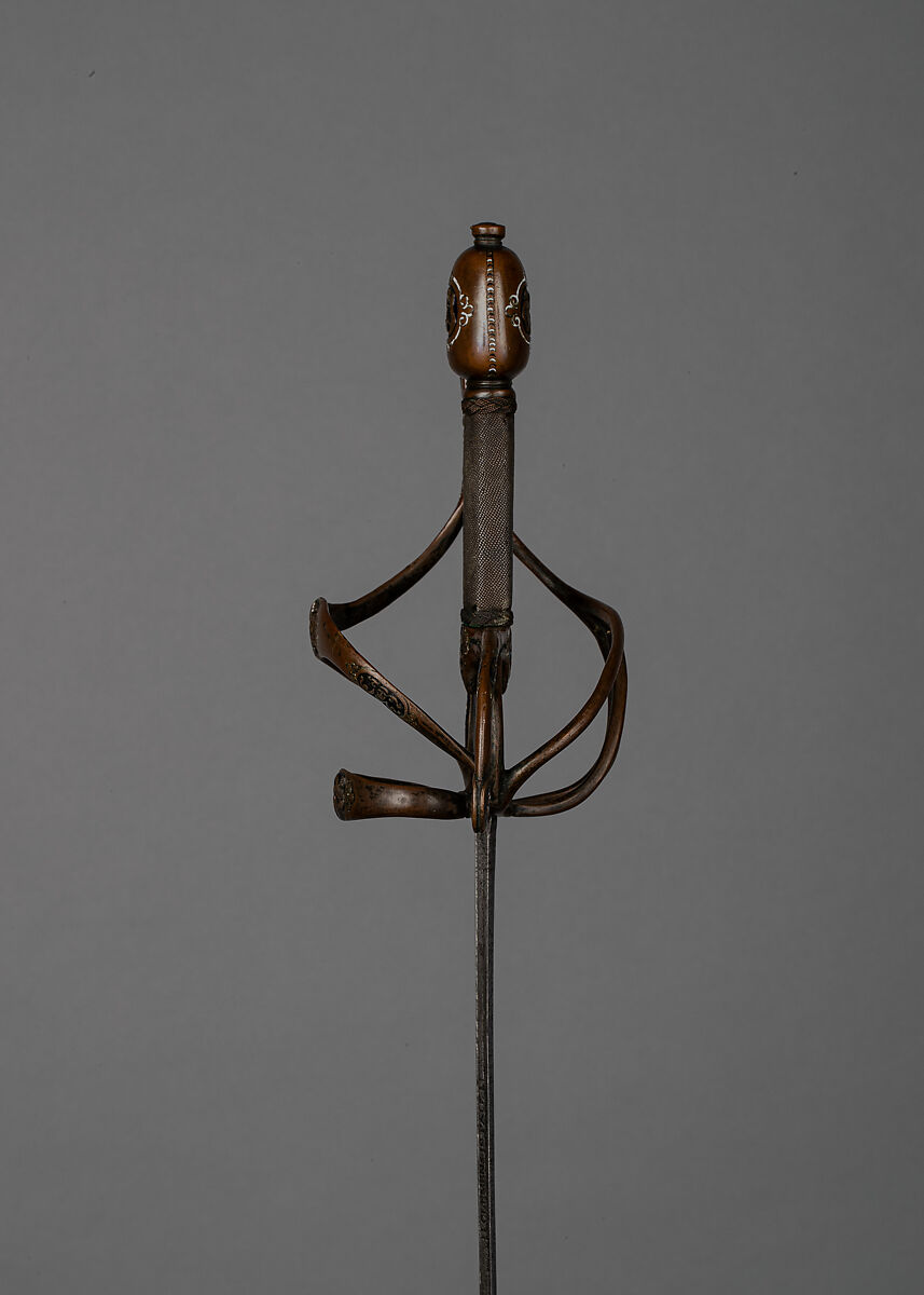 Rapier, Bronze, steel, shagreen, enamel, blade, Italian, Milan; hilt, Italian, possibly Venice