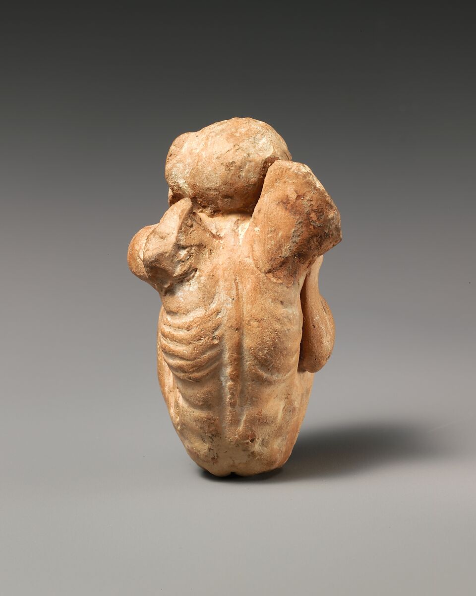 Terracotta caricature of Eros as an old man, Terracotta, Greek, Asia Minor, Smyrna