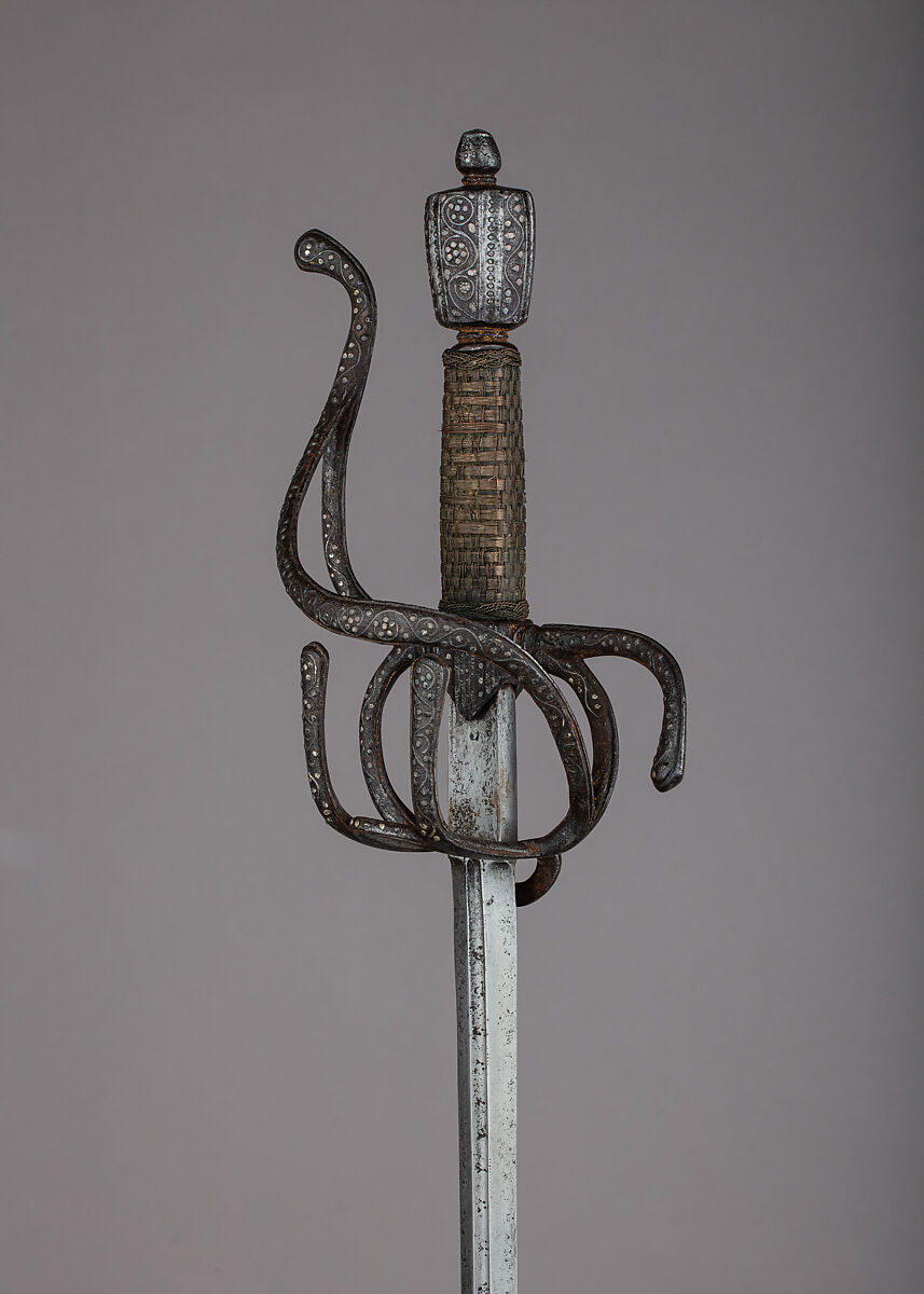 Rapier, Steel, silver, hilt, Italian, possibly Venice; blade, Spanish