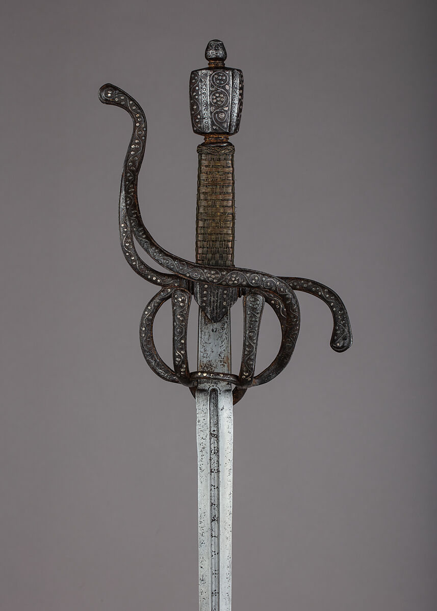Rapier, Steel, silver, hilt, Italian, possibly Venice; blade, Spanish 