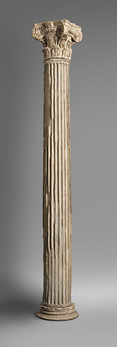 Marble column with base and capital