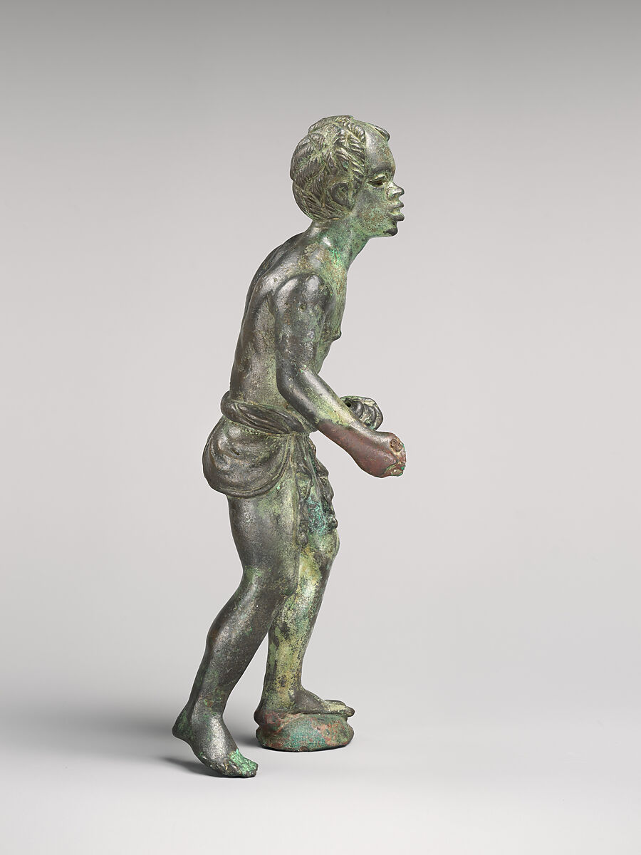 Bronze statuette of a Black African youth, Bronze, Greek