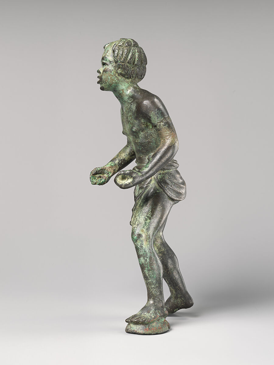Bronze statuette of a Black African youth, Bronze, Greek
