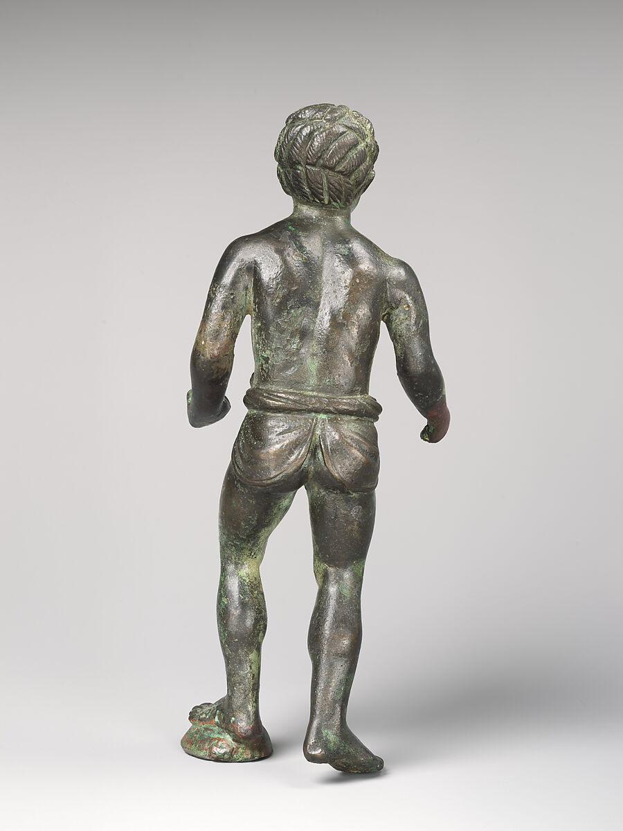 Bronze statuette of a Black African youth, Bronze, Greek
