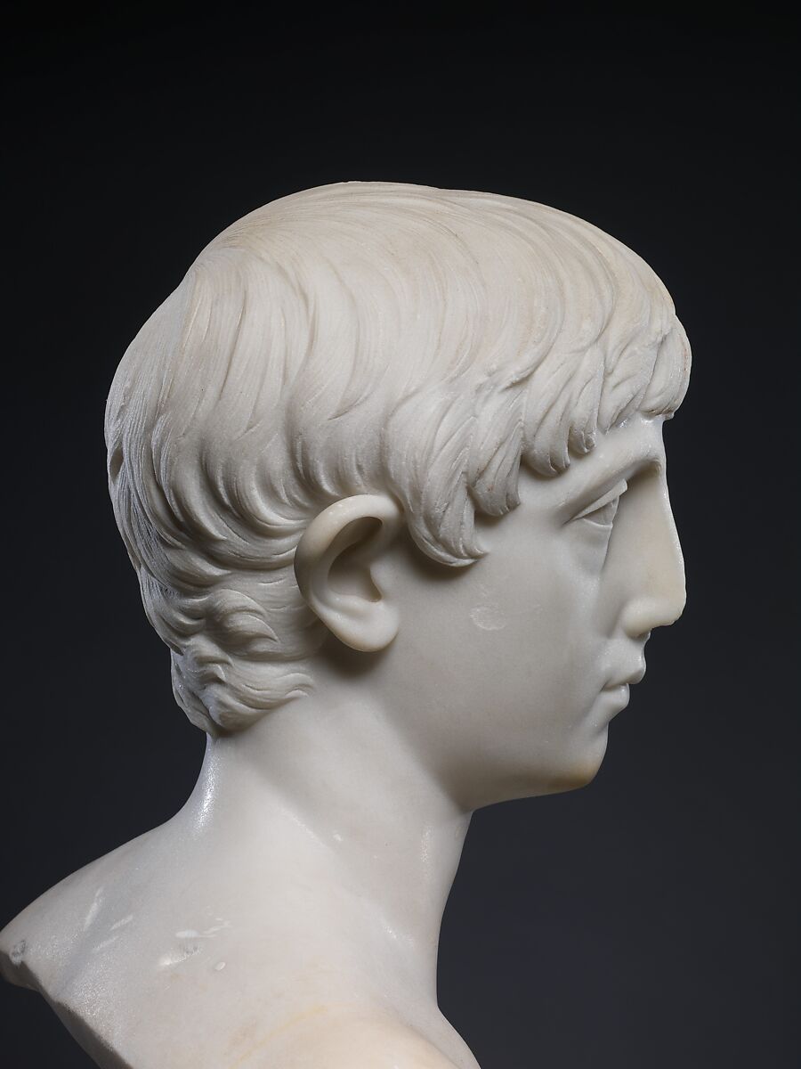 Marble bust of a youth, Marble, Roman