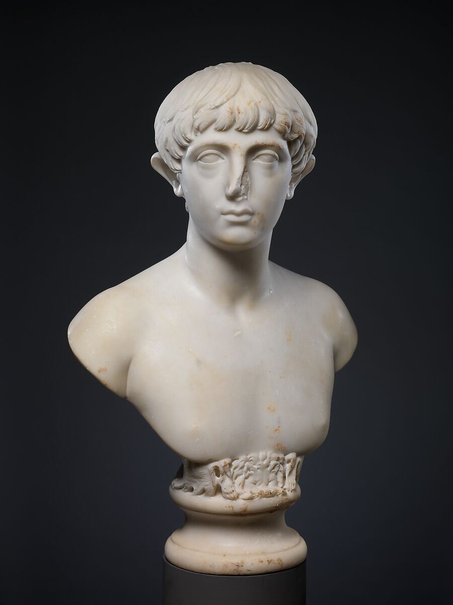Marble bust of a youth, Marble, Roman