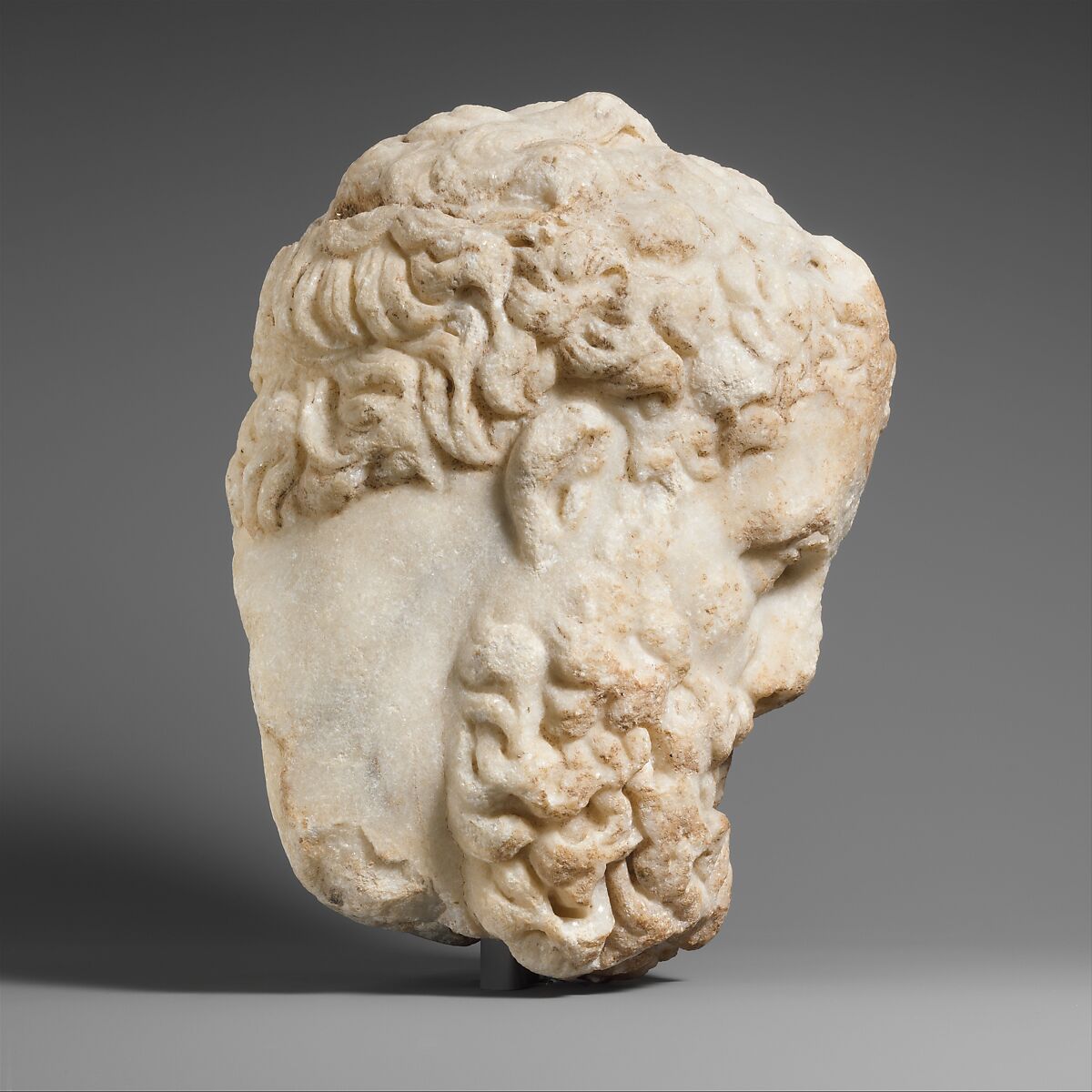 Marble head of Herakles, Copy of original attributed to Lysippos, Marble, Roman