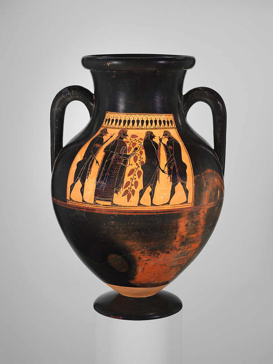 Terracotta amphora (jar), Attributed to the Affecter, Terracotta, Greek, Attic