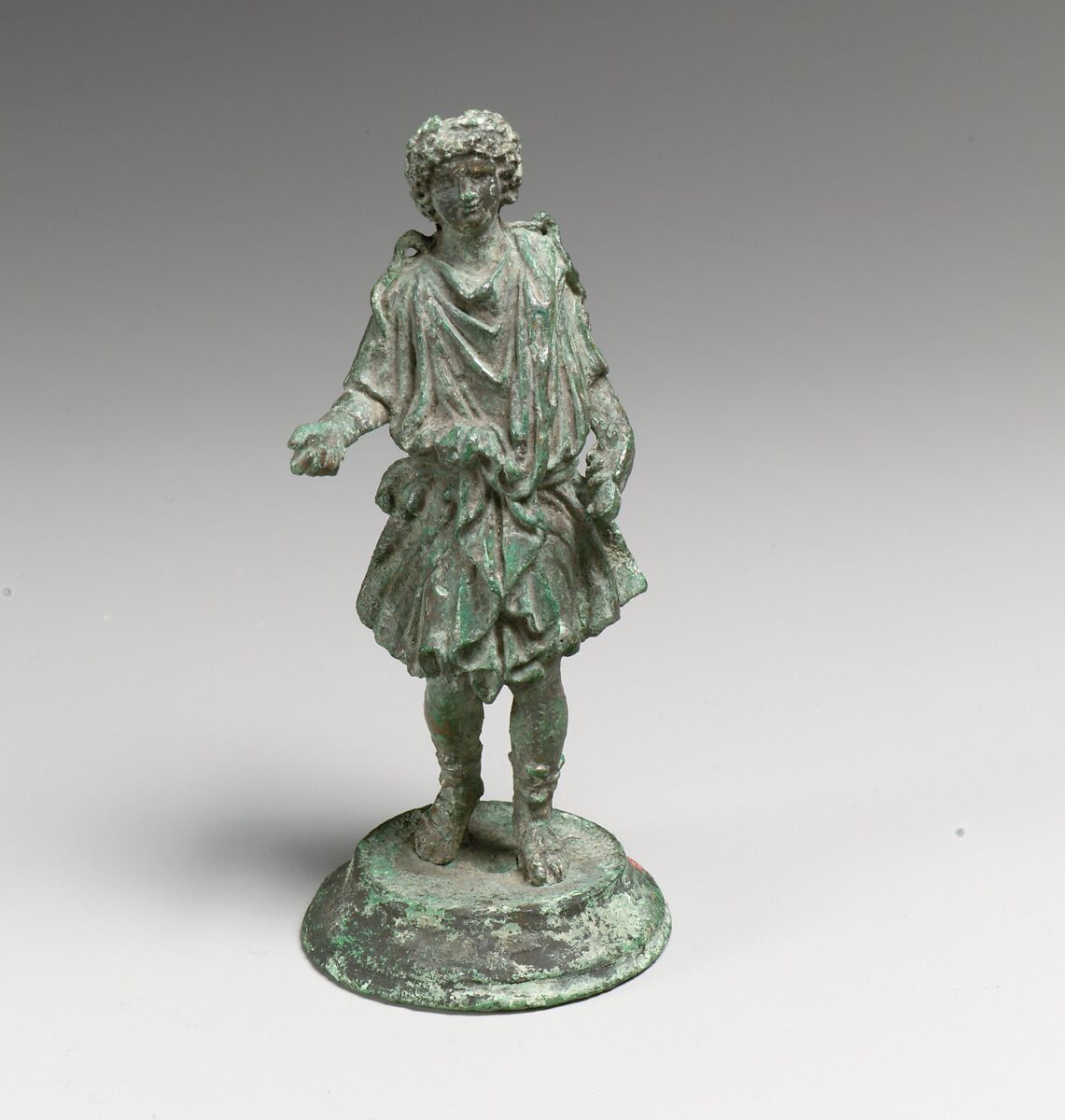 Bronze statuette of a Lar, Bronze, Roman 