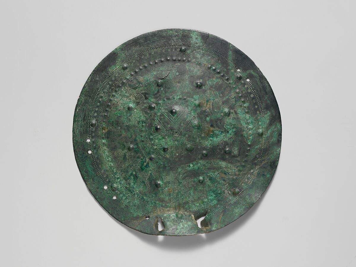 Bronze shield boss, Bronze, Etruscan 