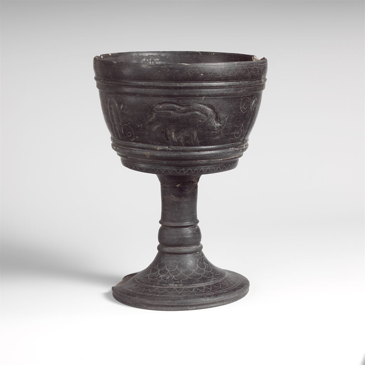 Terracotta footed cup, Terracotta, Etruscan 