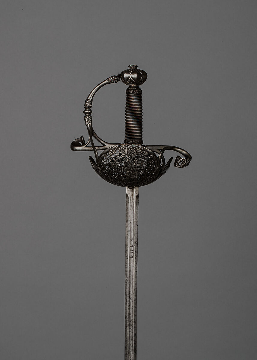 Cup-Hilted Rapier, Steel, possibly Spanish 