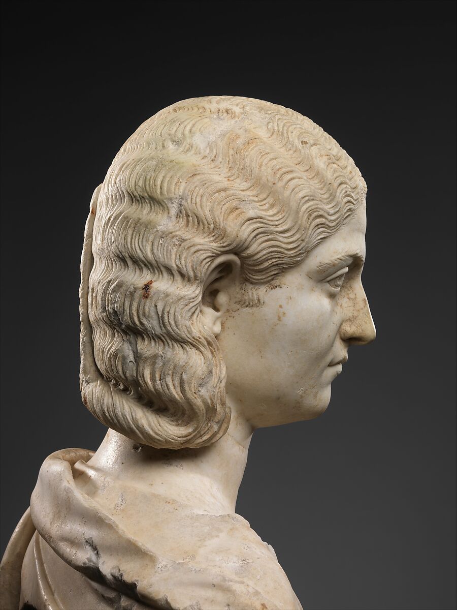 Marble bust of a woman, Marble, Roman