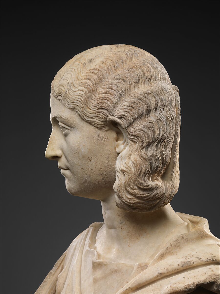 Marble bust of a woman, Marble, Roman