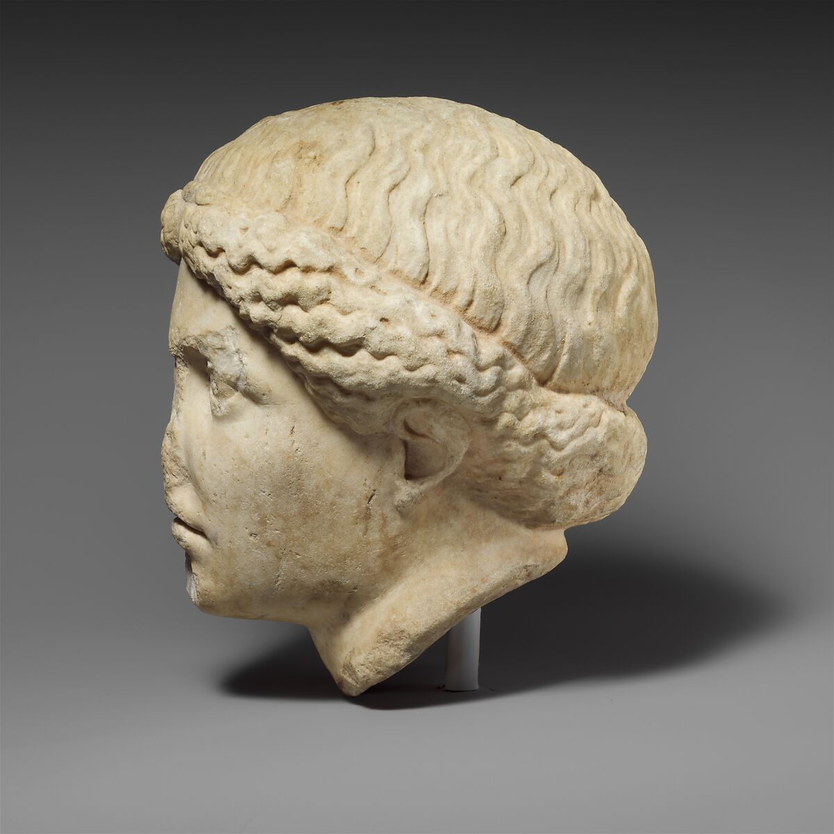 Marble head of the so-called Barberini Suppliant, Marble, Roman