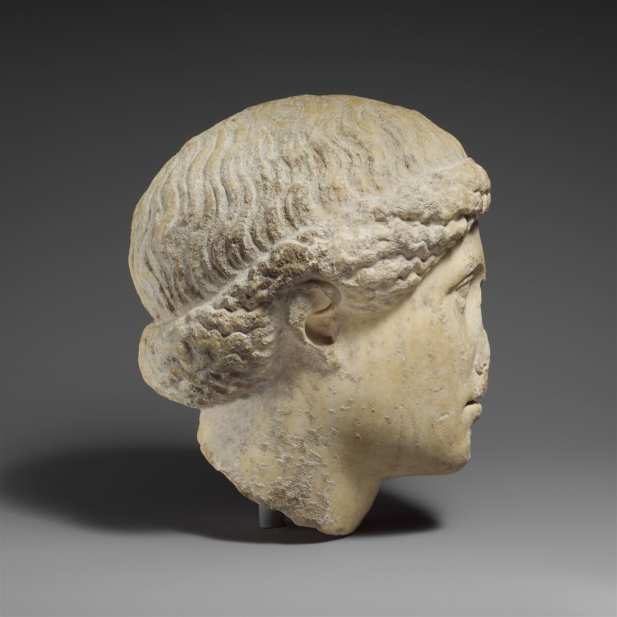 Marble head of the so-called Barberini Suppliant, Marble, Roman