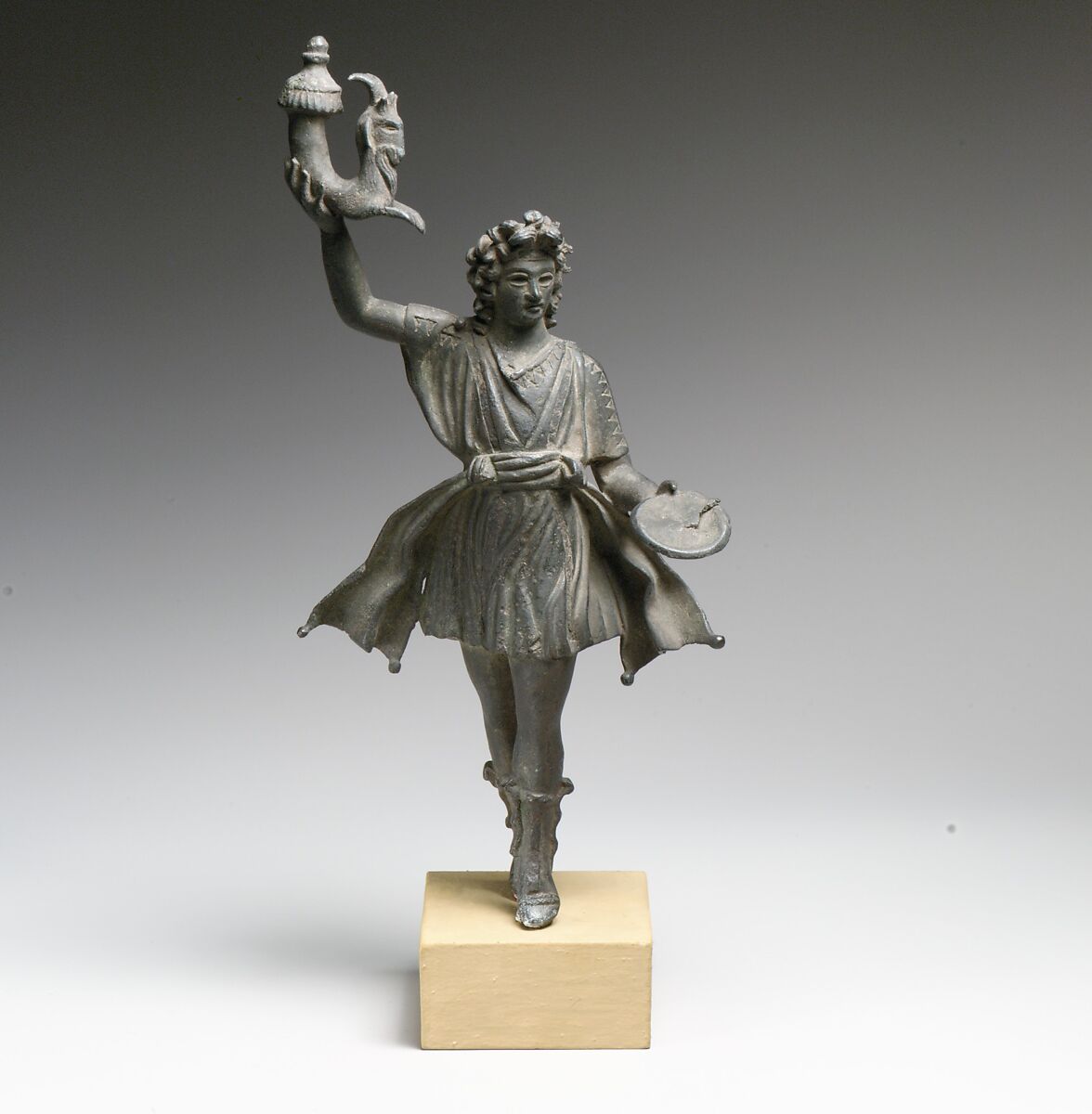 Bronze statuette of a Lar, Bronze, Roman