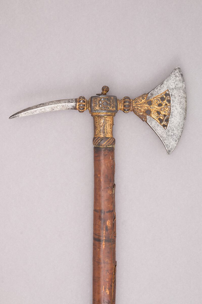 Staff Weapon, Steel, leather, gold, textile, Italian