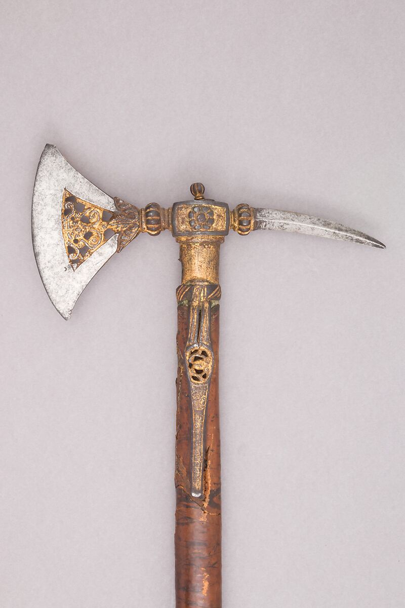 Staff Weapon, Steel, leather, gold, textile, Italian