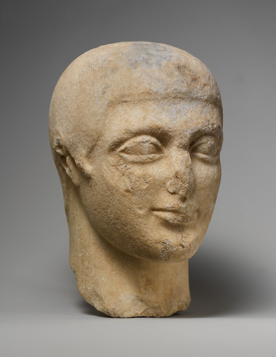 Marble head of a youth, Marble, Greek