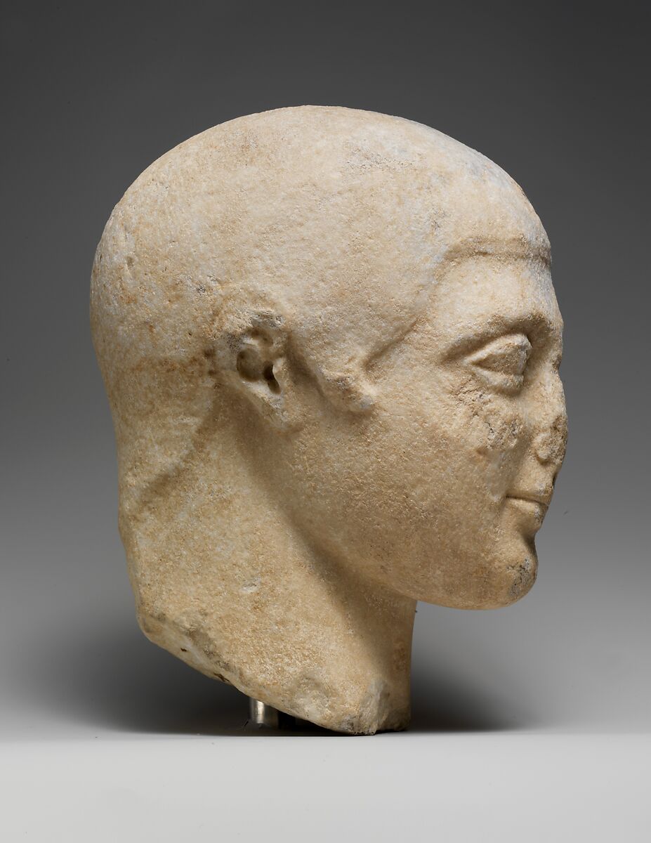Marble head of a youth, Marble, Greek