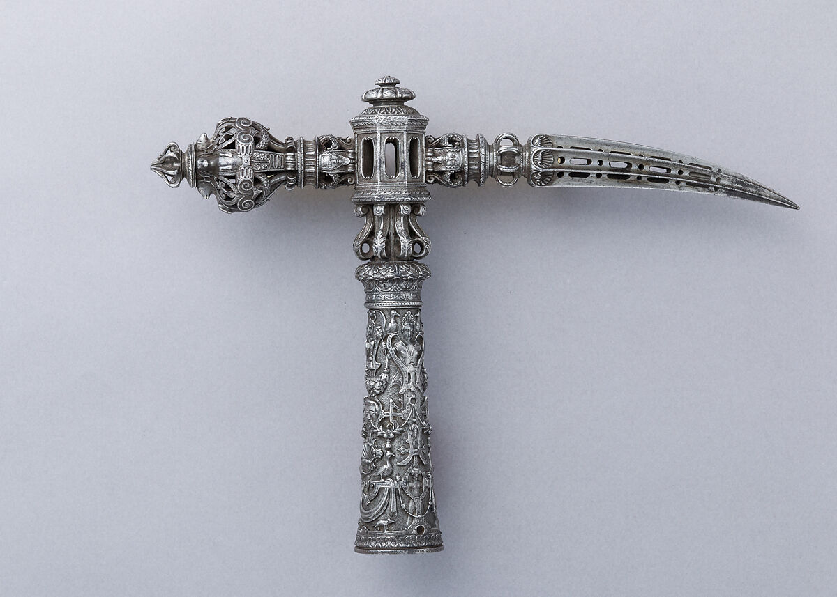 Head of a Ceremonial War Hammer, Steel, possibly Italian or French