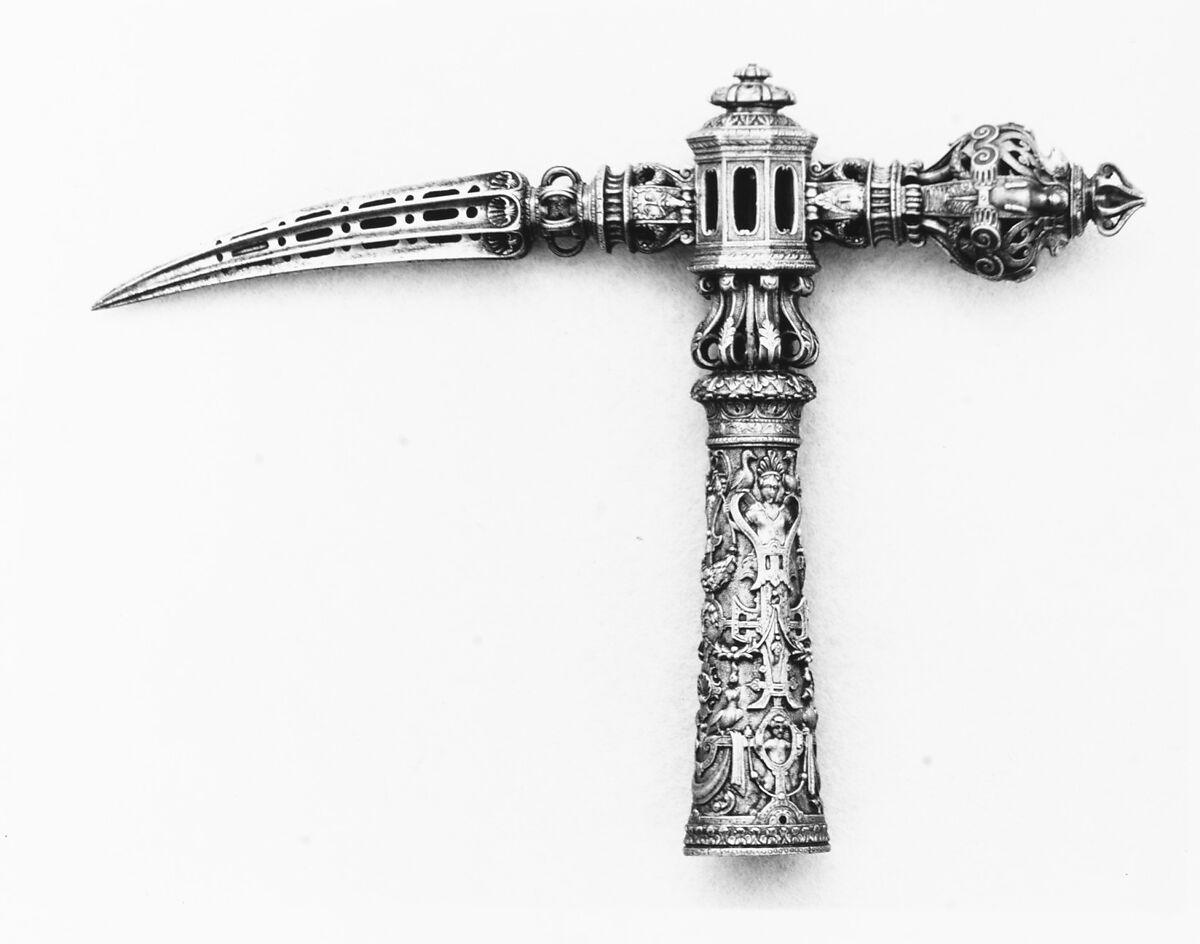 Head of a Ceremonial War Hammer, Steel, possibly Italian or French