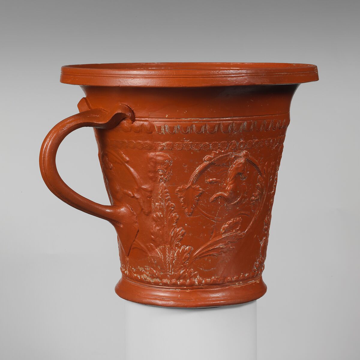Terracotta modiolus (drinking cup), Terracotta, Roman
