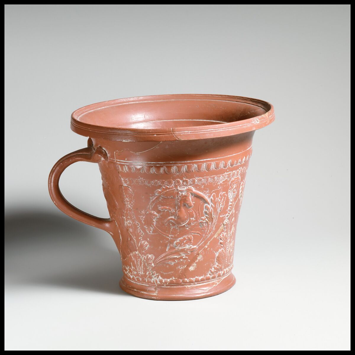 Terracotta modiolus (drinking cup), Terracotta, Roman